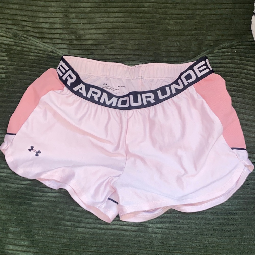 Under Armour Light Pink and Navy Women's Athletic Shorts